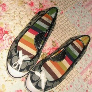 Coach Ballet Flats with Bow Accent